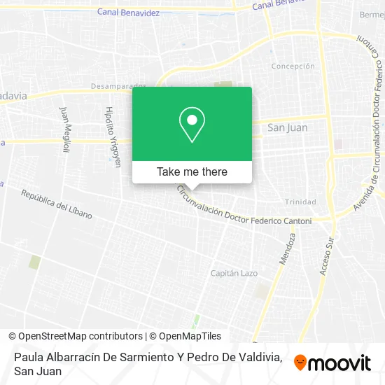 Paula Albarracín De Sarmiento Y Pedro De Valdivia map