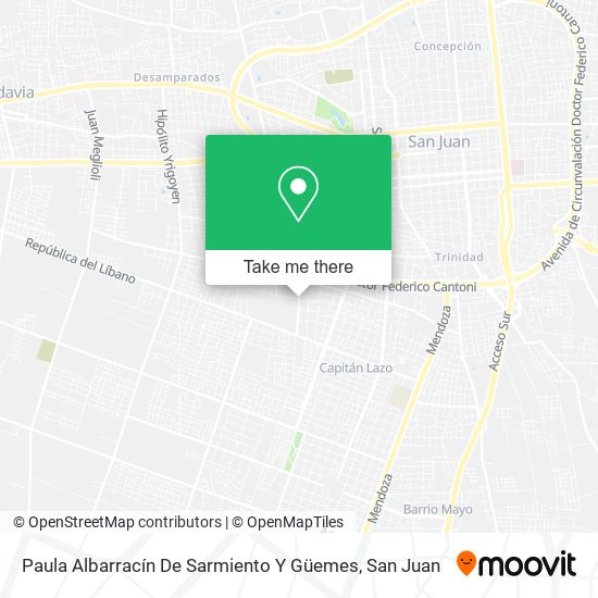 Paula Albarracín De Sarmiento Y Güemes map