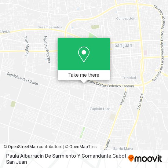 Mapa de Paula Albarracín De Sarmiento Y Comandante Cabot
