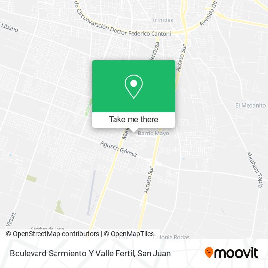 Boulevard Sarmiento Y Valle Fertil map