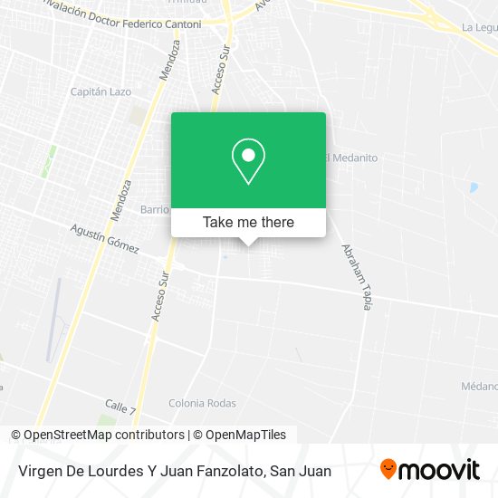 Virgen De Lourdes Y Juan Fanzolato map