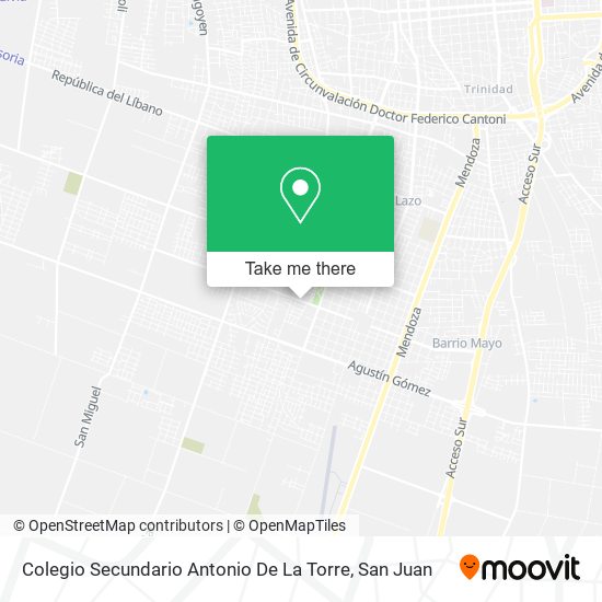 Mapa de Colegio Secundario Antonio De La Torre