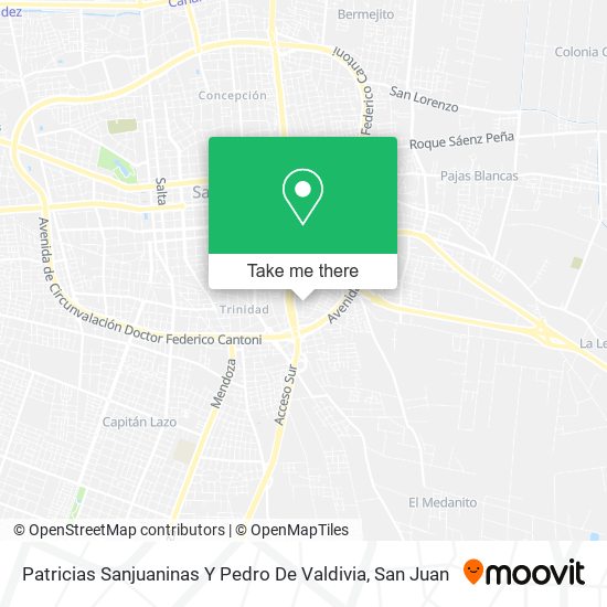 Patricias Sanjuaninas Y Pedro De Valdivia map