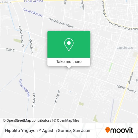 Hipólito Yrigoyen Y Agustín Gómez map
