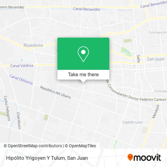 Hipólito Yrigoyen Y Tulum map
