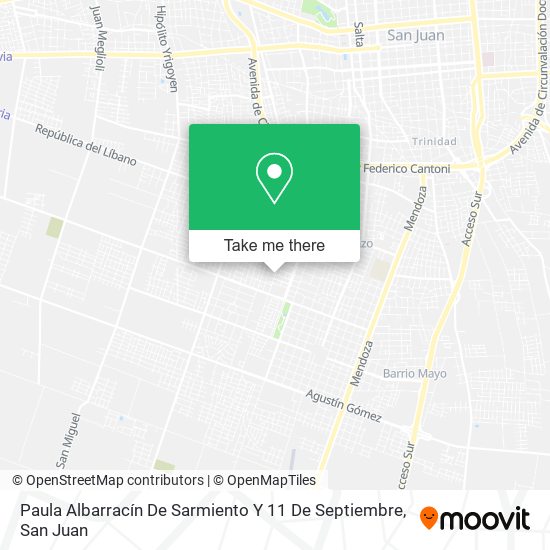 Paula Albarracín De Sarmiento Y 11 De Septiembre map
