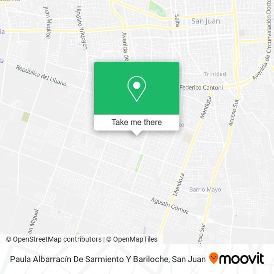 Mapa de Paula Albarracín De Sarmiento Y Bariloche