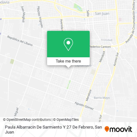 Mapa de Paula Albarracín De Sarmiento Y 27 De Febrero