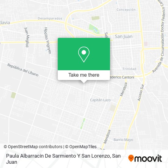 Paula Albarracín De Sarmiento Y San Lorenzo map