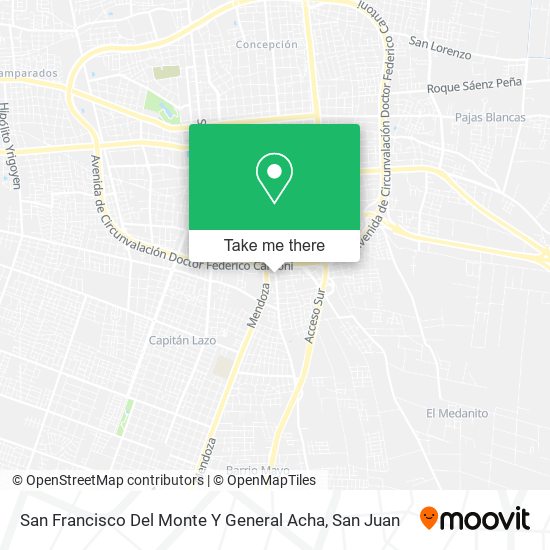 San Francisco Del Monte Y General Acha map