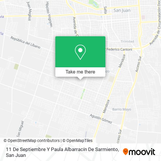 11 De Septiembre Y Paula Albarracín De Sarmiento map