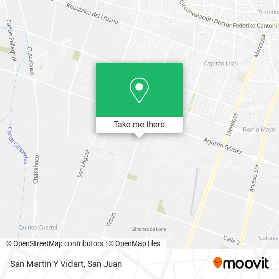 Mapa de San Martín Y Vidart