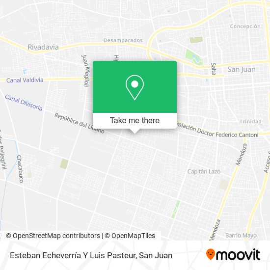 Esteban Echeverría Y Luis Pasteur map