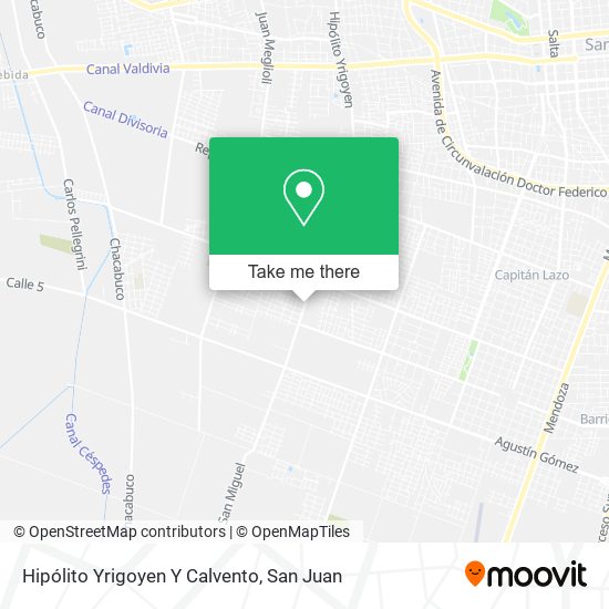 Hipólito Yrigoyen Y Calvento map