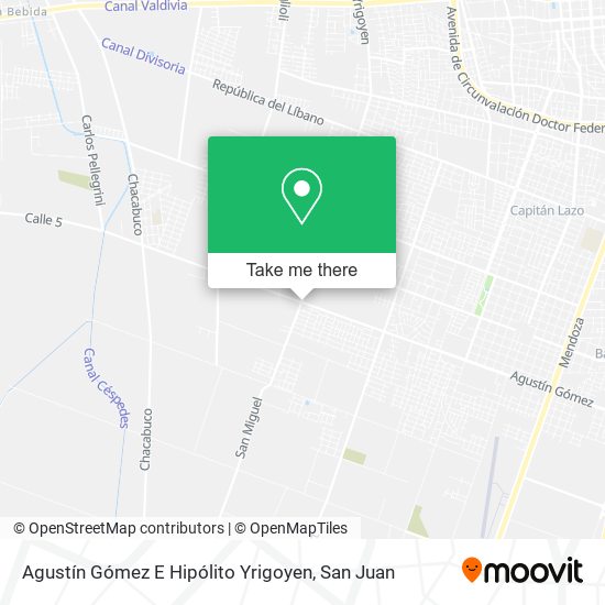 Agustín Gómez E Hipólito Yrigoyen map