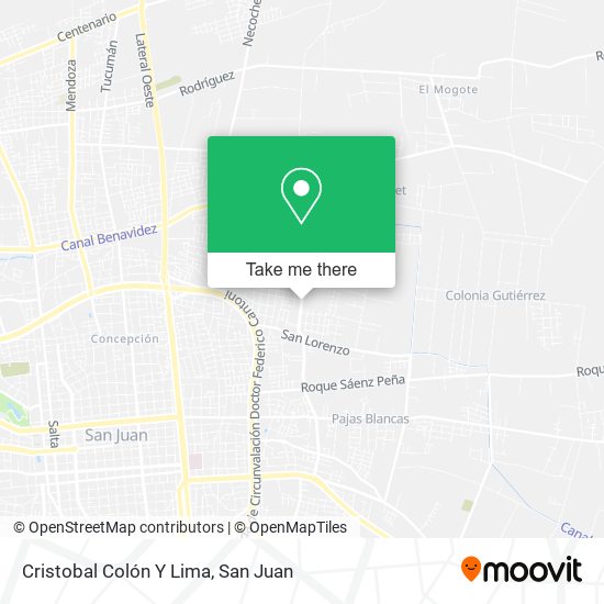 Cristobal Colón Y Lima map