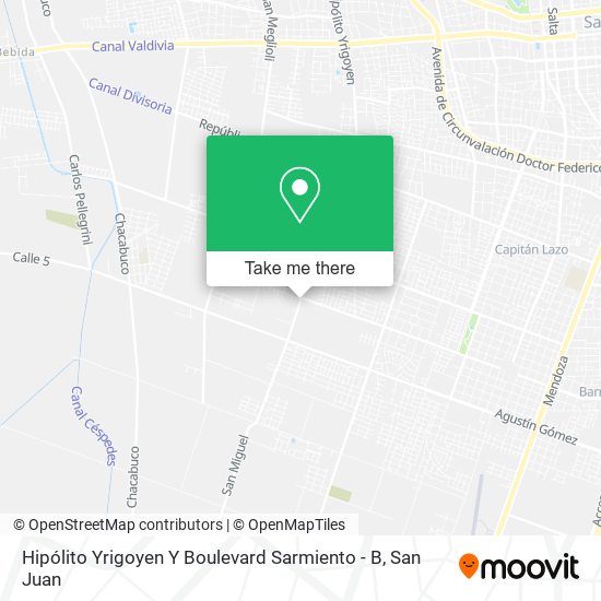 Mapa de Hipólito Yrigoyen Y Boulevard Sarmiento - B