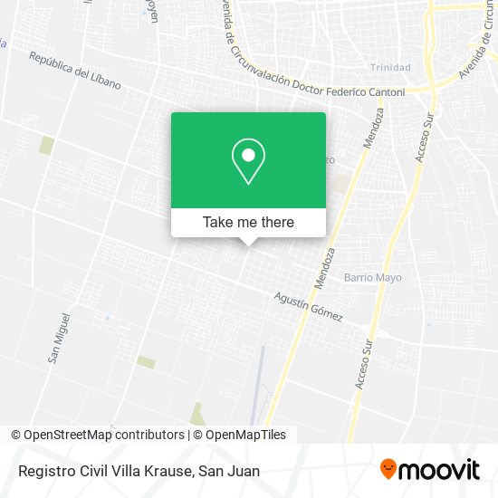 Mapa de Registro Civil Villa Krause