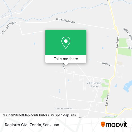 Mapa de Registro Civil Zonda