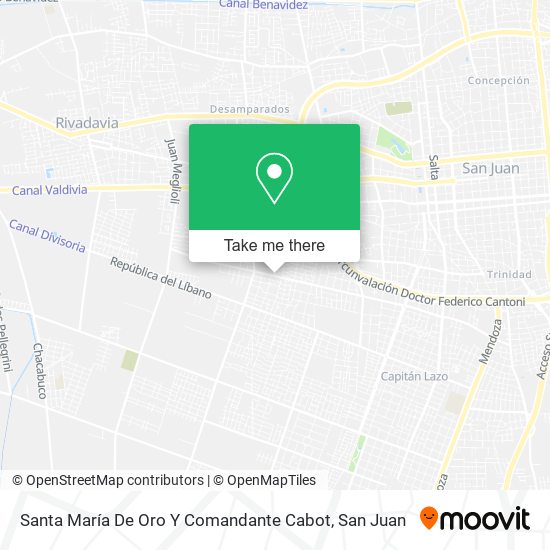 Santa María De Oro Y Comandante Cabot map