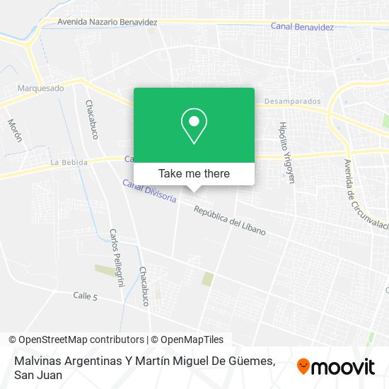 Mapa de Malvinas Argentinas Y Martín Miguel De Güemes