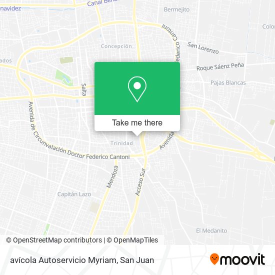 Mapa de avícola Autoservicio Myriam