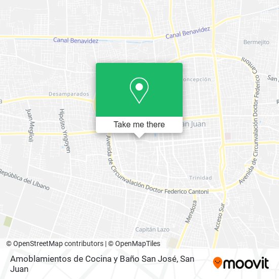 Mapa de Amoblamientos de Cocina y Baño San José
