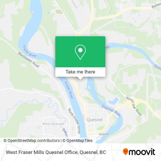 West Fraser Mills Quesnel Office map