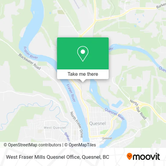 West Fraser Mills Quesnel Office map