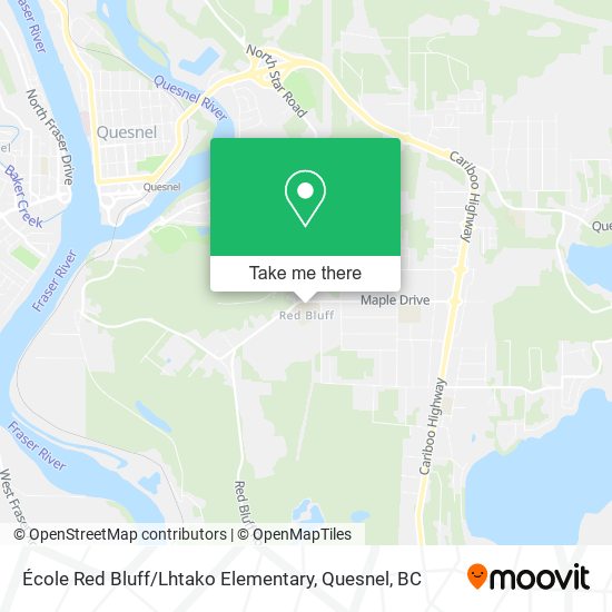 École Red Bluff / Lhtako Elementary map