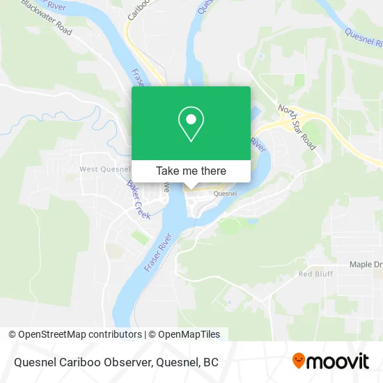 Quesnel Cariboo Observer map