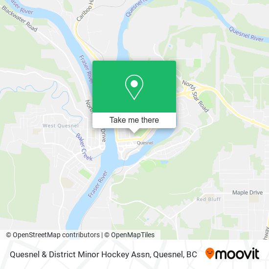 Quesnel & District Minor Hockey Assn map