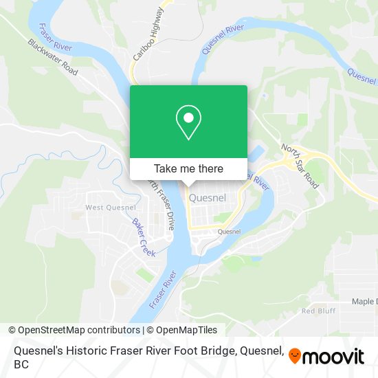 Quesnel's Historic Fraser River Foot Bridge map