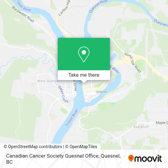 Canadian Cancer Society Quesnel Office map