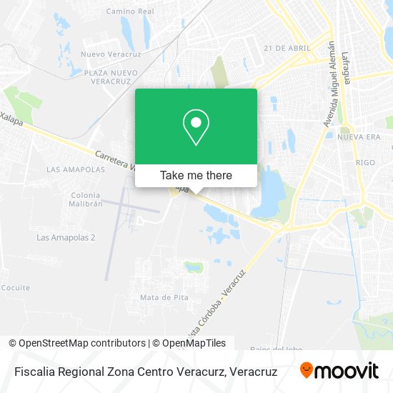 Mapa de Fiscalia Regional Zona Centro Veracurz