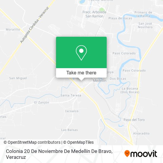 Mapa de Colonia 20 De Noviembre De Medellín De Bravo