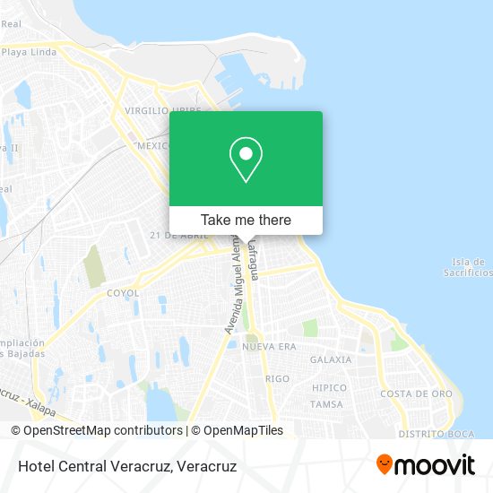 Hotel Central Veracruz map
