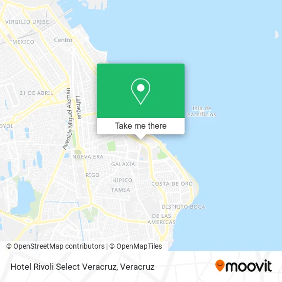 Hotel Rivoli Select Veracruz map