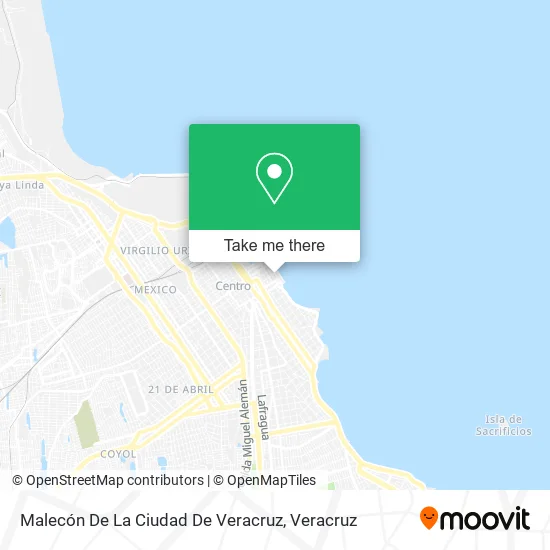 Malecón De La Ciudad De Veracruz map