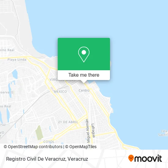 Registro Civil De Veracruz map
