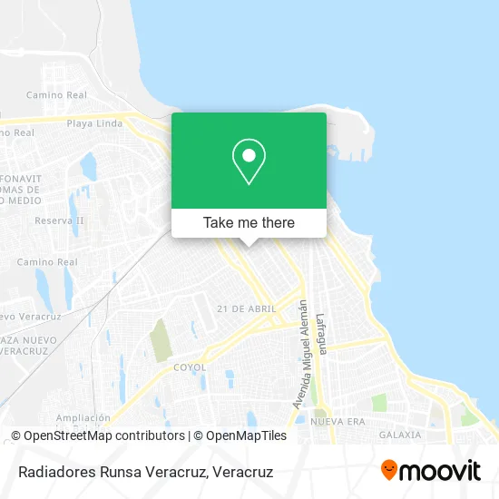 Radiadores Runsa Veracruz map