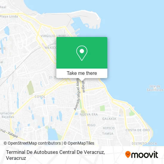 Mapa de Terminal De Autobuses Central De Veracruz