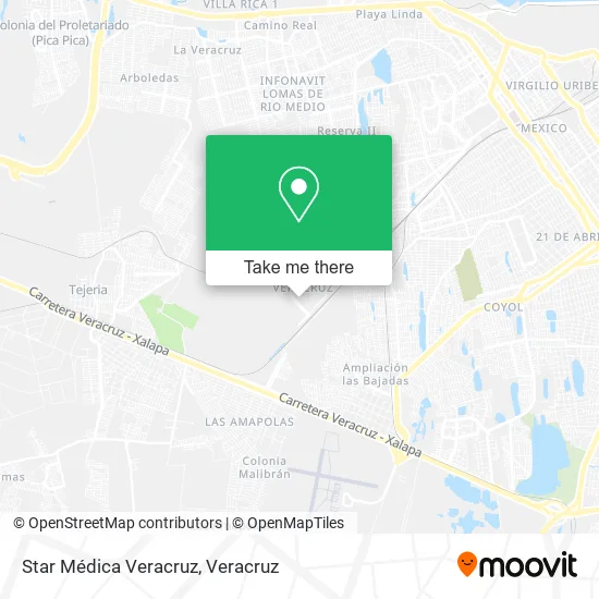 Star Médica Veracruz map