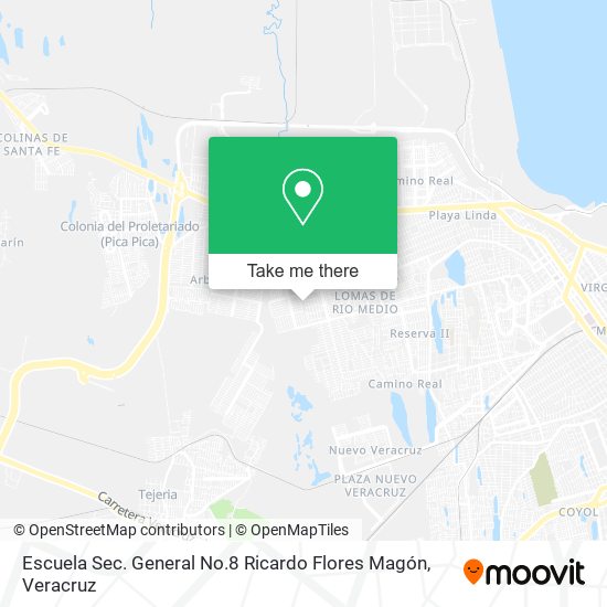 Mapa de Escuela Sec. General No.8 Ricardo Flores Magón