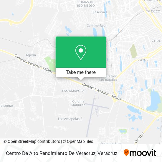Centro De Alto Rendimiento De Veracruz map
