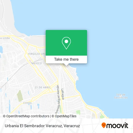 Urbania El Sembrador Veracruz map