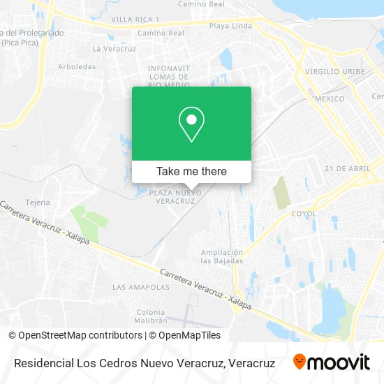 Mapa de Residencial Los Cedros Nuevo Veracruz