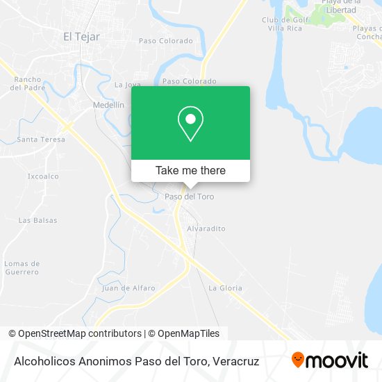 Alcoholicos Anonimos Paso del Toro map