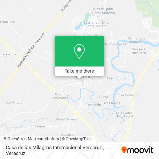 Mapa de Casa de los Milagros Internacional Veracruz.