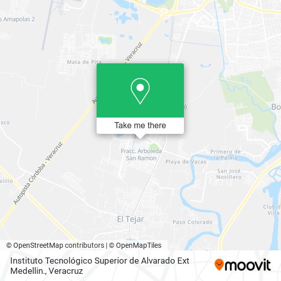 Instituto Tecnológico Superior de Alvarado Ext Medellin. map